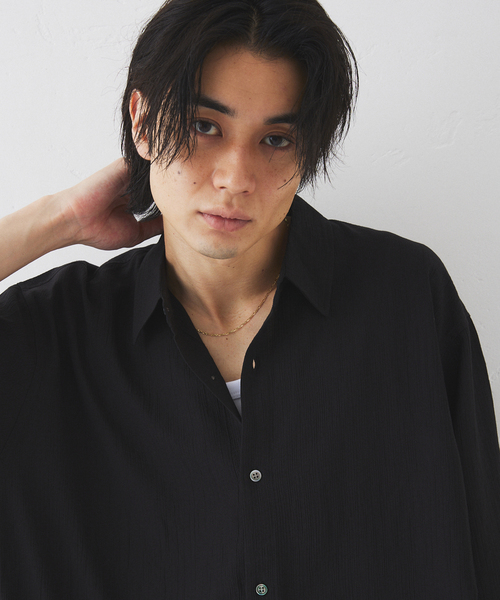 417 EDIFICE（フォーワンセブンエディフィス）の「ナイロンドレープ クレープシャツ（シャツ/ブラウス・メンズ・ブラック/ライトグレー/ネイビー/オレンジ・MEDIUM/LARGE）」の20枚目の写真