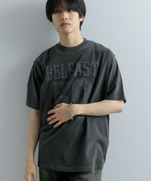 SENSE OF PLACE by URBAN RESEARCH(センスオブプレイスバイアーバンリサーチ)の「フェードナンバリングTシャツ(5分袖)(Tシャツ/カットソー・メンズ・ベージュ/カーキ/ブラック・LARGE/MEDIUM)」の6枚目の写真