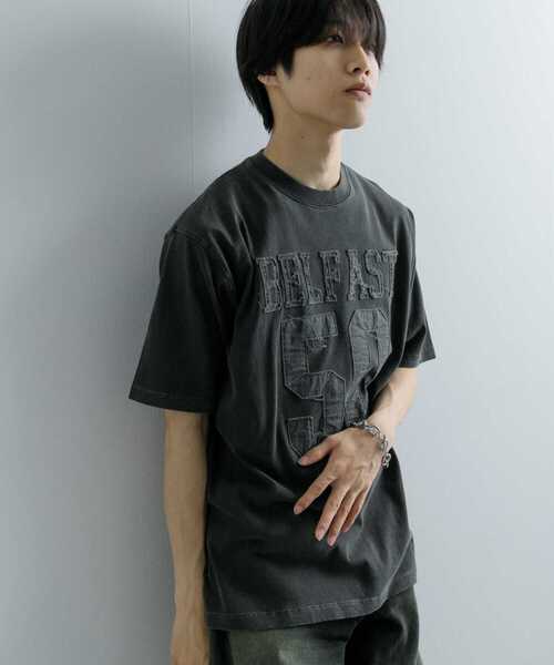 SENSE OF PLACE by URBAN RESEARCH(センスオブプレイスバイアーバンリサーチ)の「フェードナンバリングTシャツ(5分袖)(Tシャツ/カットソー・メンズ・ベージュ/カーキ/ブラック・LARGE/MEDIUM)」の8枚目の写真