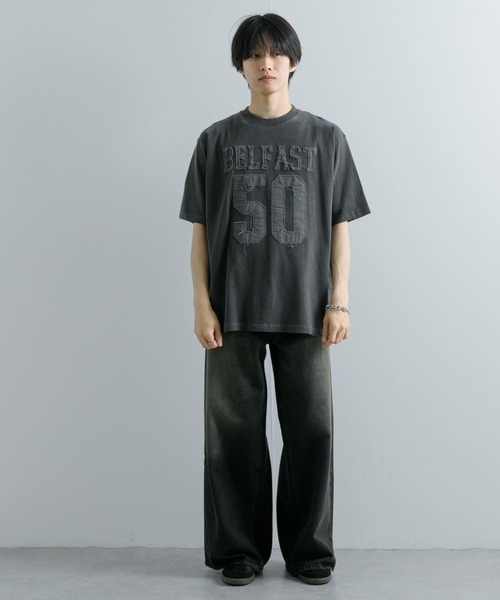 SENSE OF PLACE by URBAN RESEARCH(センスオブプレイスバイアーバンリサーチ)の「フェードナンバリングTシャツ(5分袖)(Tシャツ/カットソー・メンズ・ベージュ/カーキ/ブラック・LARGE/MEDIUM)」の9枚目の写真
