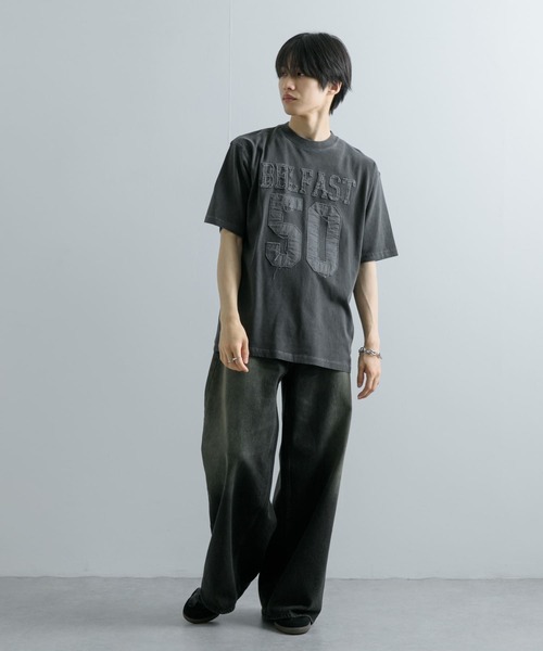 SENSE OF PLACE by URBAN RESEARCH(センスオブプレイスバイアーバンリサーチ)の「フェードナンバリングTシャツ(5分袖)(Tシャツ/カットソー・メンズ・ベージュ/カーキ/ブラック・LARGE/MEDIUM)」の10枚目の写真