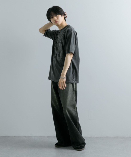 SENSE OF PLACE by URBAN RESEARCH(センスオブプレイスバイアーバンリサーチ)の「フェードナンバリングTシャツ(5分袖)(Tシャツ/カットソー・メンズ・ベージュ/カーキ/ブラック・LARGE/MEDIUM)」の11枚目の写真