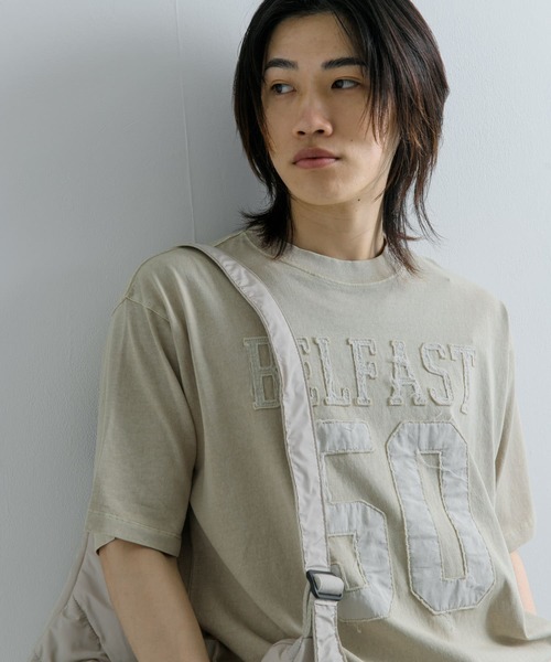 SENSE OF PLACE by URBAN RESEARCH(センスオブプレイスバイアーバンリサーチ)の「フェードナンバリングTシャツ(5分袖)(Tシャツ/カットソー・メンズ・ベージュ/カーキ/ブラック・LARGE/MEDIUM)」の12枚目の写真