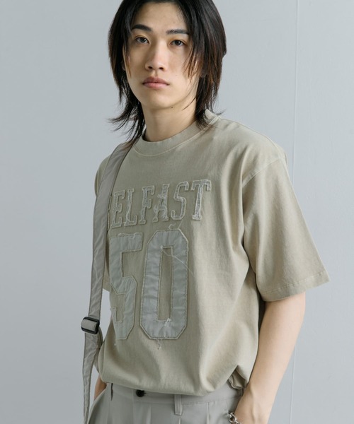 SENSE OF PLACE by URBAN RESEARCH(センスオブプレイスバイアーバンリサーチ)の「フェードナンバリングTシャツ(5分袖)(Tシャツ/カットソー・メンズ・ベージュ/カーキ/ブラック・LARGE/MEDIUM)」の13枚目の写真