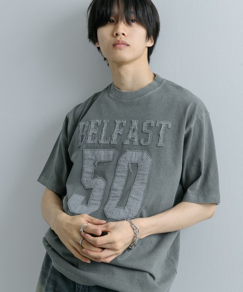 SENSE OF PLACE by URBAN RESEARCH(センスオブプレイスバイアーバンリサーチ)の「フェードナンバリングTシャツ(5分袖)(Tシャツ/カットソー・メンズ・ベージュ/カーキ/ブラック・LARGE/MEDIUM)」の18枚目の写真