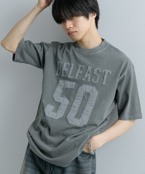 SENSE OF PLACE by URBAN RESEARCH(センスオブプレイスバイアーバンリサーチ)の「フェードナンバリングTシャツ(5分袖)(Tシャツ/カットソー・メンズ・ベージュ/カーキ/ブラック・LARGE/MEDIUM)」の19枚目の写真