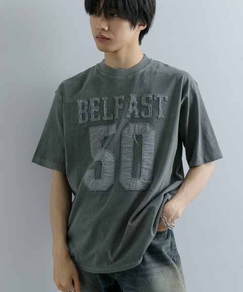 SENSE OF PLACE by URBAN RESEARCH(センスオブプレイスバイアーバンリサーチ)の「フェードナンバリングTシャツ(5分袖)(Tシャツ/カットソー・メンズ・ベージュ/カーキ/ブラック・LARGE/MEDIUM)」の21枚目の写真