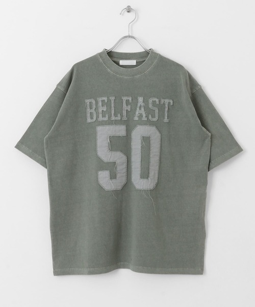 SENSE OF PLACE by URBAN RESEARCH(センスオブプレイスバイアーバンリサーチ)の「フェードナンバリングTシャツ(5分袖)(Tシャツ/カットソー・メンズ・ベージュ/カーキ/ブラック・LARGE/MEDIUM)」の3枚目の写真