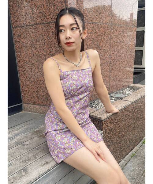 EVRIS（エヴリス）の「フラワーキャミミニワンピース（ワンピース・レディース・ブラック/ブルー・FREE）」の19枚目の写真