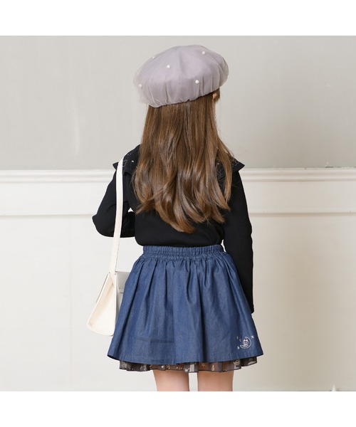 KP DECO（ケーピーデコ）の「チュールベレー(M～L)（ハンチング/ベレー帽・キッズ・アイボリー/グレー・LARGE/MEDIUM）」の10枚目の写真