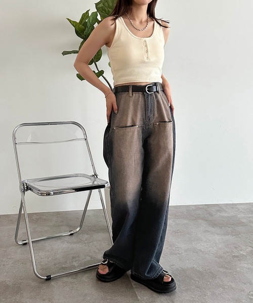 apres jour mignon(アプレジュールミニョン)の「カップ付きヘンリーショートタンク【ZOZOTOWN限定アイテム】(タンクトップ・レディース・ピンク/レッド/ブラック/アイボリー/ナチュラル/ブルー・X-LARGE/フリー)」の12枚目の写真