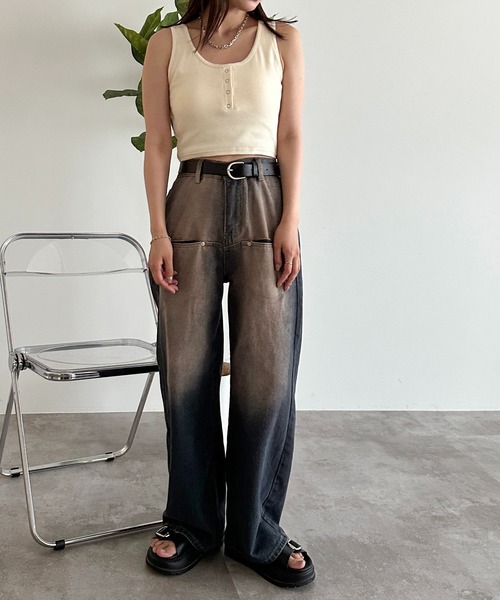 apres jour mignon(アプレジュールミニョン)の「カップ付きヘンリーショートタンク【ZOZOTOWN限定アイテム】(タンクトップ・レディース・ピンク/レッド/ブラック/アイボリー/ナチュラル/ブルー・X-LARGE/フリー)」の13枚目の写真