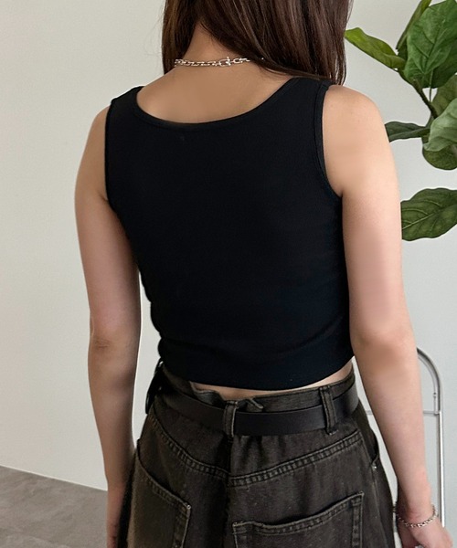 apres jour mignon(アプレジュールミニョン)の「カップ付きヘンリーショートタンク【ZOZOTOWN限定アイテム】(タンクトップ・レディース・ピンク/レッド/ブラック/アイボリー/ナチュラル/ブルー・X-LARGE/フリー)」の18枚目の写真