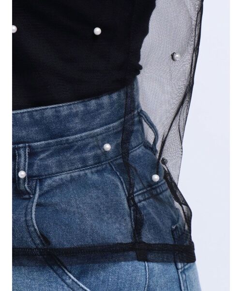 dazzlin（ダズリン）の「ランダムパールチュールシアートップス（Tシャツ/カットソー・レディース・ベージュ/ブラック・FREE）」の21枚目の写真