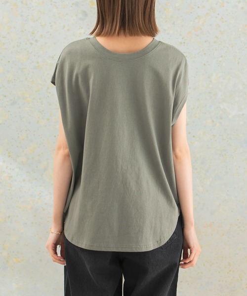 CHIGNON（シニヨン）の「CHIGNON　アートプリントフレンチTシャツ（Tシャツ/カットソー・レディース・オフホワイト/カーキ・FREE）」の10枚目の写真