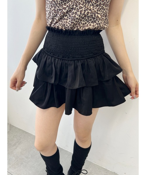 PHILLY（フィリー）の「【PHILLY】ウエストシャーリングミニスカート（スカート・レディース・ブラック/ホワイト・FREE）」の2枚目の写真