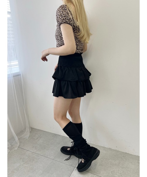 PHILLY（フィリー）の「【PHILLY】ウエストシャーリングミニスカート（スカート・レディース・ブラック/ホワイト・FREE）」の12枚目の写真