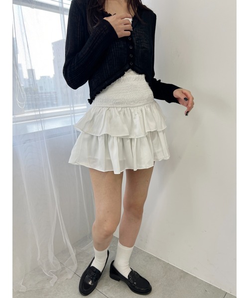 PHILLY（フィリー）の「【PHILLY】ウエストシャーリングミニスカート（スカート・レディース・ブラック/ホワイト・FREE）」の7枚目の写真