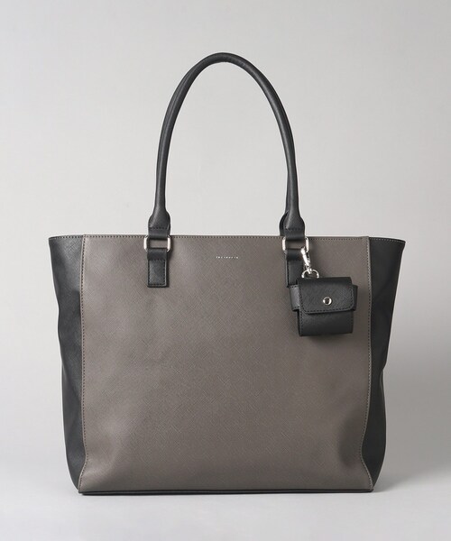 THE SHOP TK (ザ ショップ ティーケー )の「◆【A4サイズ/ビジネスでも使える】合皮トートバッグ イヤホンケース付き(トートバッグ・メンズ・グレー系その他5/ブラック/ネイビー・00)」の4枚目の写真