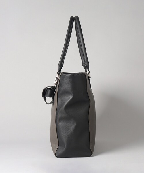 THE SHOP TK (ザ ショップ ティーケー )の「◆【A4サイズ/ビジネスでも使える】合皮トートバッグ イヤホンケース付き(トートバッグ・メンズ・グレー系その他5/ブラック/ネイビー・00)」の5枚目の写真