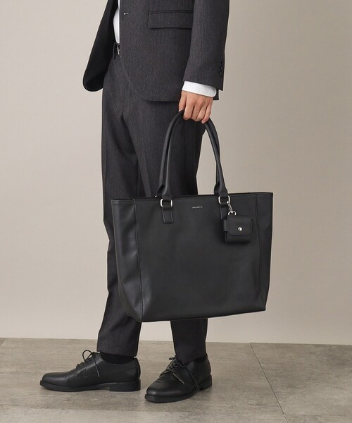 THE SHOP TK (ザ ショップ ティーケー )の「◆【A4サイズ/ビジネスでも使える】合皮トートバッグ イヤホンケース付き(トートバッグ・メンズ・グレー系その他5/ブラック/ネイビー・00)」の13枚目の写真