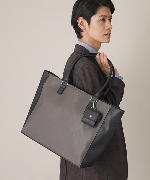 THE SHOP TK (ザ ショップ ティーケー )の「◆【A4サイズ/ビジネスでも使える】合皮トートバッグ イヤホンケース付き(トートバッグ・メンズ・グレー系その他5/ブラック/ネイビー・00)」の17枚目の写真
