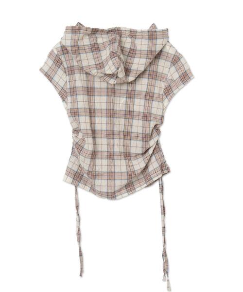 dispark（ディスパーク）の「DISPARK/シャーリングリネンフードチェックシャツ（シャツ/ブラウス・レディース・アイボリー・FREE）」の8枚目の写真