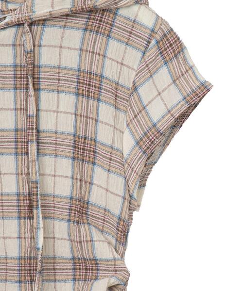 dispark（ディスパーク）の「DISPARK/シャーリングリネンフードチェックシャツ（シャツ/ブラウス・レディース・アイボリー・FREE）」の10枚目の写真