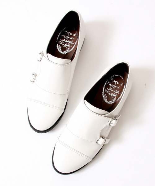 Rouge vif(ルージュヴィフ)の「モンクストラップシューズ(ドレスシューズ・レディース・ブラック/ホワイト・37/39/35/36/38)」の1枚目の写真