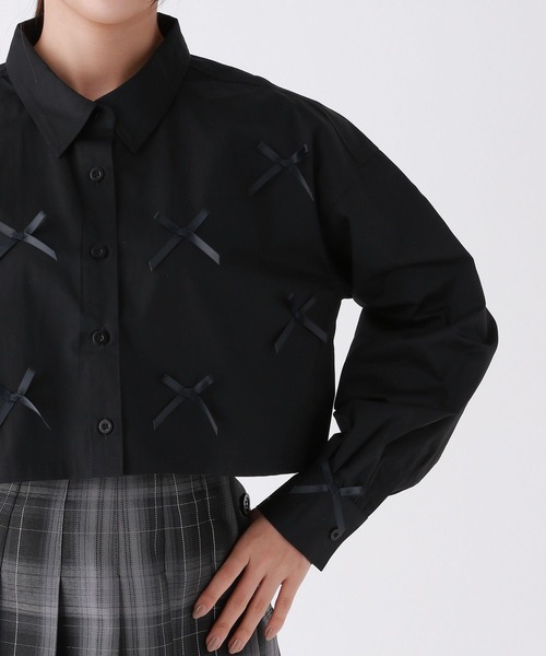 repipi armario（レピピ アルマリオ）の「リボンショートシャツ（シャツ/ブラウス・キッズ・ブラック/ホワイト/サックスブルー・LARGE/MEDIUM）」の19枚目の写真