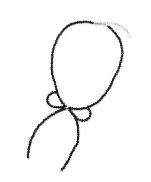 ROPE' PICNIC（ロペピクニック）の「ビーズリボンネックレス（ネックレス・レディース・キナリ/ブラック・FREE）」の9枚目の写真