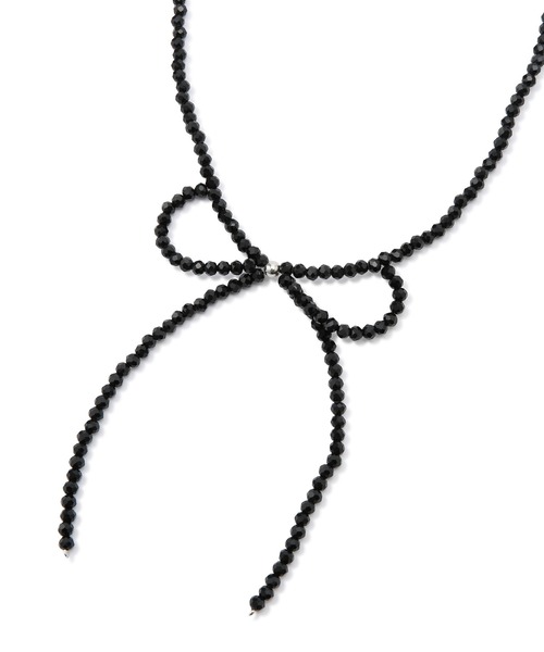 ROPE' PICNIC（ロペピクニック）の「ビーズリボンネックレス（ネックレス・レディース・キナリ/ブラック・FREE）」の8枚目の写真