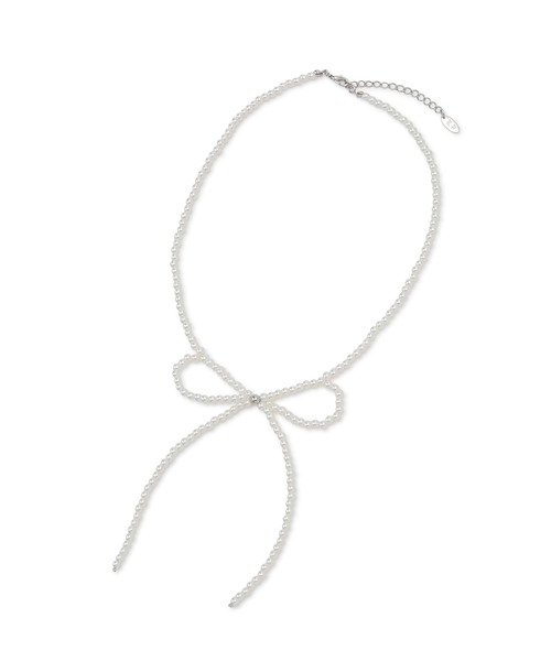 ROPE' PICNIC（ロペピクニック）の「ビーズリボンネックレス（ネックレス・レディース・キナリ/ブラック・FREE）」の5枚目の写真