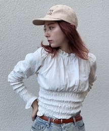 RUBY AND YOU | シャーリングコットンブラウス(シャツ/ブラウス)