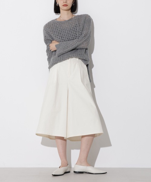 Apo(s)ture(アポスチャー)の「KATY-001/コーデュロイツータックキュロットパンツ(その他パンツ・レディース・カーキ/ベージュ/ネイビー/ホワイト・XS/S/M/L/XL)」の11枚目の写真