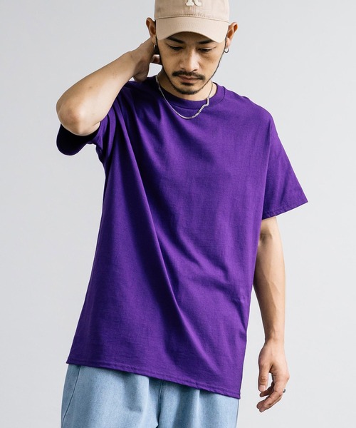 GILDAN(ギルダン)の「GILDAN ギルダン ルーズシルエット半袖無地Tシャツ(Tシャツ/カットソー・メンズ・ブラック/ライトピンク/ナチュラル/グレー/インディゴブルー/マルーン/ネイビー/パープル/ロイヤルブルー/サンドベージュ/ダークブラウン/ホワイト・M/L/XL)」の10枚目の写真