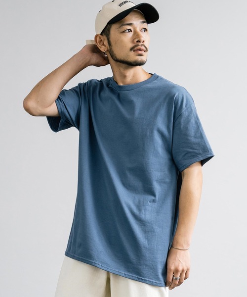 GILDAN(ギルダン)の「GILDAN ギルダン ルーズシルエット半袖無地Tシャツ(Tシャツ/カットソー・メンズ・ブラック/ライトピンク/ナチュラル/グレー/インディゴブルー/マルーン/ネイビー/パープル/ロイヤルブルー/サンドベージュ/ダークブラウン/ホワイト・M/L/XL)」の9枚目の写真