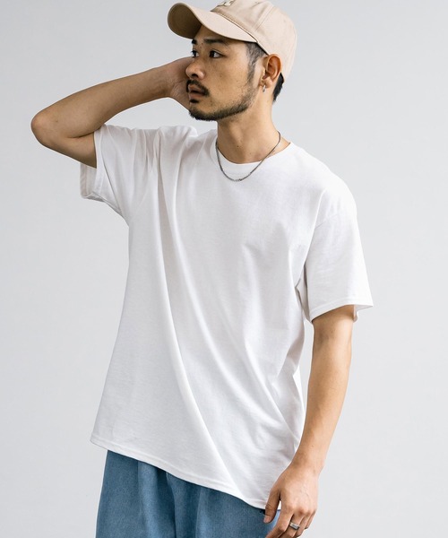 GILDAN(ギルダン)の「GILDAN ギルダン ルーズシルエット半袖無地Tシャツ(Tシャツ/カットソー・メンズ・ブラック/ライトピンク/ナチュラル/グレー/インディゴブルー/マルーン/ネイビー/パープル/ロイヤルブルー/サンドベージュ/ダークブラウン/ホワイト・M/L/XL)」の16枚目の写真