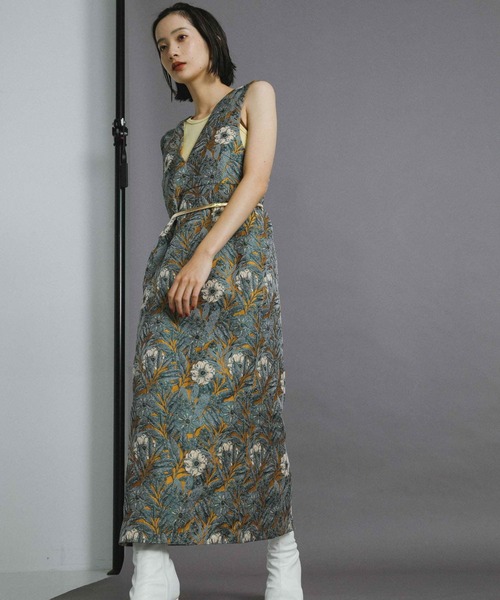 KBF（ケイビーエフ）の「『WEB/一部店舗限定』ジャガードIラインワンピース（ワンピース・レディース・イエロー系その他/ブラウン系その他・38/36）」の11枚目の写真