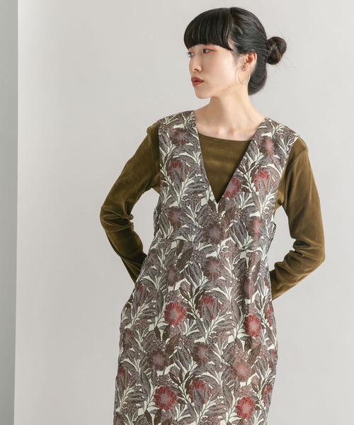 KBF（ケイビーエフ）の「『WEB/一部店舗限定』ジャガードIラインワンピース（ワンピース・レディース・イエロー系その他/ブラウン系その他・38/36）」の14枚目の写真