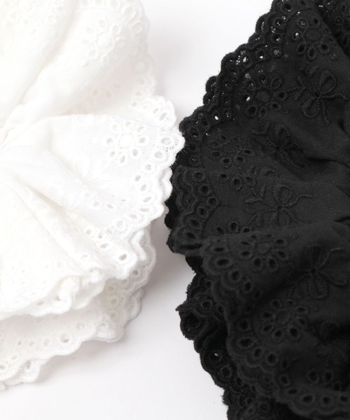 Heather（ヘザー）の「コットンレースシュシュ　140204（シュシュ・レディース・アイボリー/ブラック・ONE SIZE）」の4枚目の写真