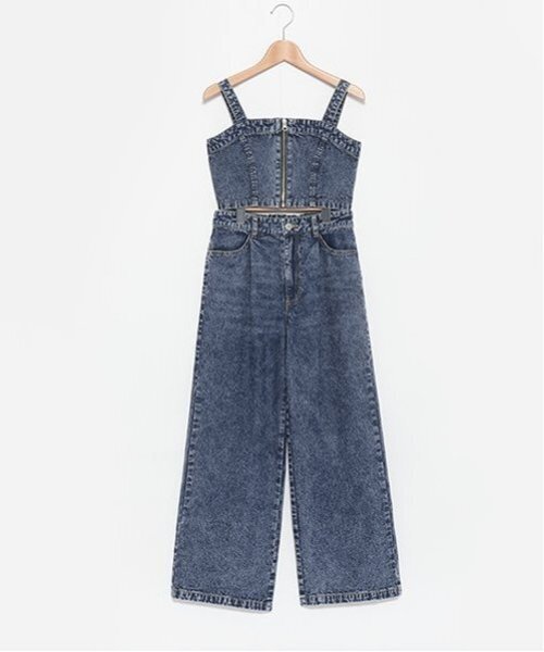 Denimビスチェストレートワンピース Denimビスチェストレートワンピース