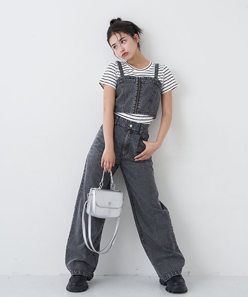 Denimビスチェストレートワンピース Denimビスチェストレートワンピース