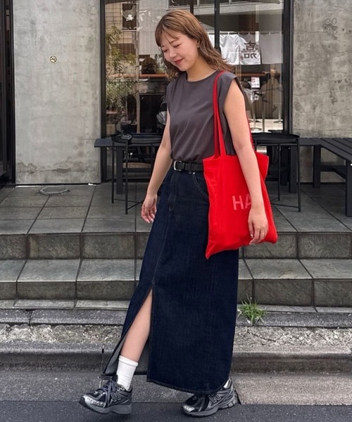 DISCOAT（ディスコート）の「USコットンデニムナロースカート（スカート・レディース・ネイビー/サックスブルー/ブラック・LARGE/MEDIUM/SMALL）」の19枚目の写真