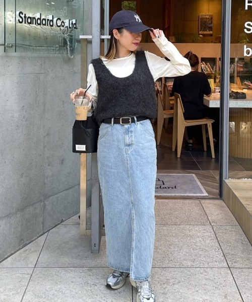 DISCOAT（ディスコート）の「USコットンデニムナロースカート（スカート・レディース・ネイビー/サックスブルー/ブラック・LARGE/MEDIUM/SMALL）」の22枚目の写真