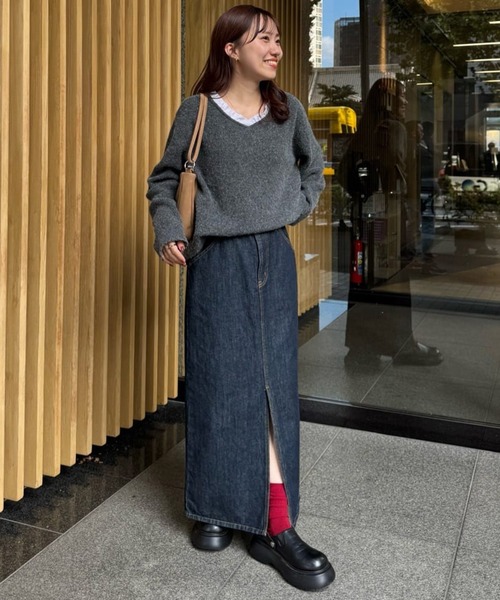 DISCOAT（ディスコート）の「USコットンデニムナロースカート（スカート・レディース・ネイビー/サックスブルー/ブラック・LARGE/MEDIUM/SMALL）」の10枚目の写真