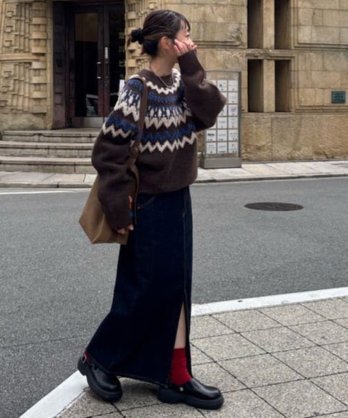 DISCOAT（ディスコート）の「USコットンデニムナロースカート（スカート・レディース・ネイビー/サックスブルー/ブラック・LARGE/MEDIUM/SMALL）」の15枚目の写真