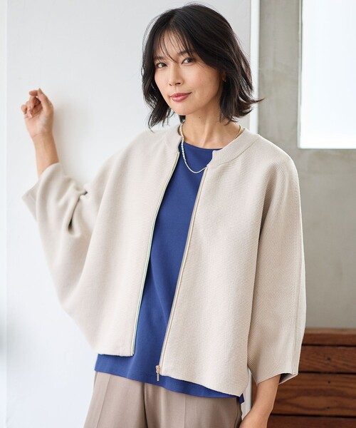 セール】ポンチョジップカーディガン（カーディガン/ボレロ）｜ANY