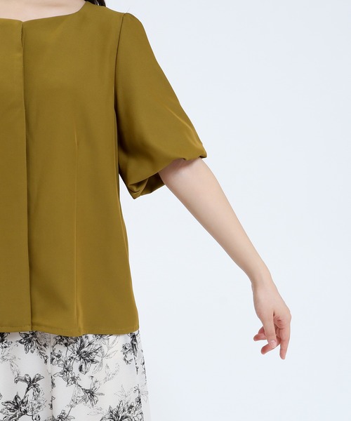 ASTORIA ODIER（アストリアオディール）の「ハートネックバルーンスリーブブラウス（シャツ/ブラウス・レディース・ワイン/ホワイト/ブラウン/マスタード・MEDIUM）」の14枚目の写真