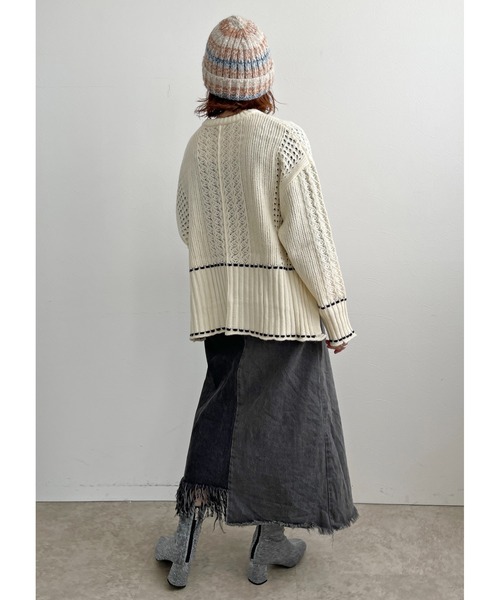 ステッチレース編みケーブルニット Palm Riche│Eimee Law & LHELBIE